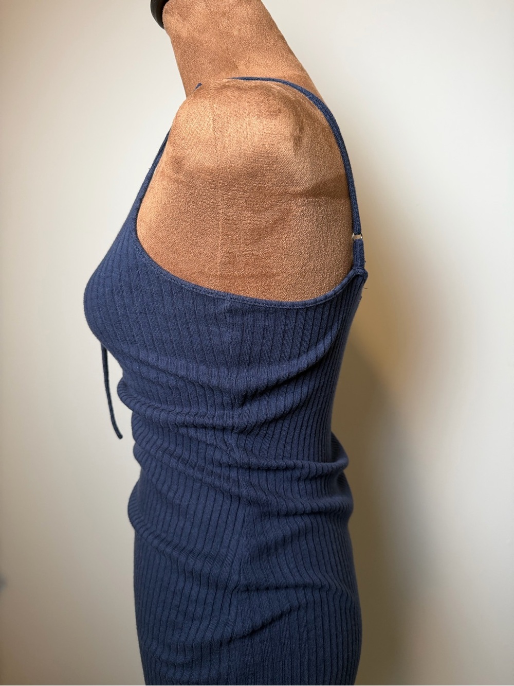 ROXY Navy Ribbed Lace-Up Ribbed Dress - Picture 8 of 17